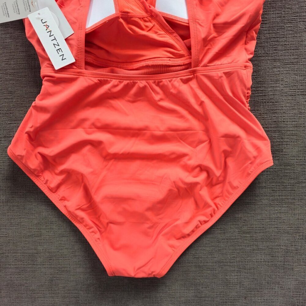 NWT JANTZEN Women's Peach Jewel Portrait Back One-piece Swimsuit Size 10 - Picture 6 of 13